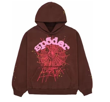 SP5DER BROWN WEB HOODIE
